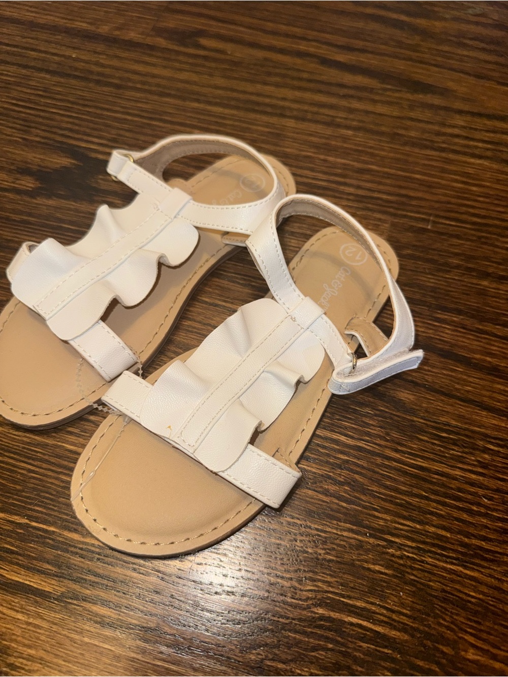 Cat & Jack White Ruffle Strap Sandals for Kids Sz 12